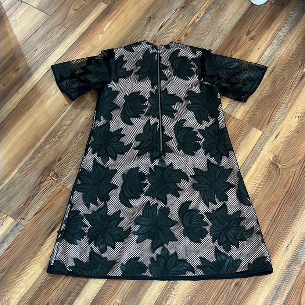 HUNTER BELL Black and Green Floral Dress